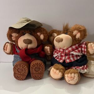 Furskins Collectors Brown Teddy Bears BY Cabbage Patch Designer Vintage
